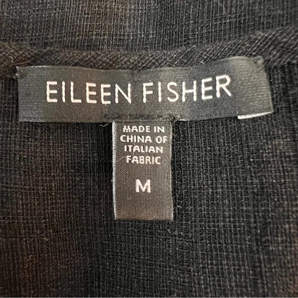 Eileen Fisher Black Pleated Front Center Sleeveless Dress. Size Medium. - Picture 2 of 9